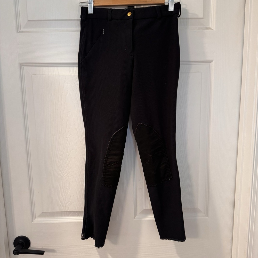 Womens TuffRider Ribbed Equestrian Horse Riding Breeches Pants Sz‎ 25 Black